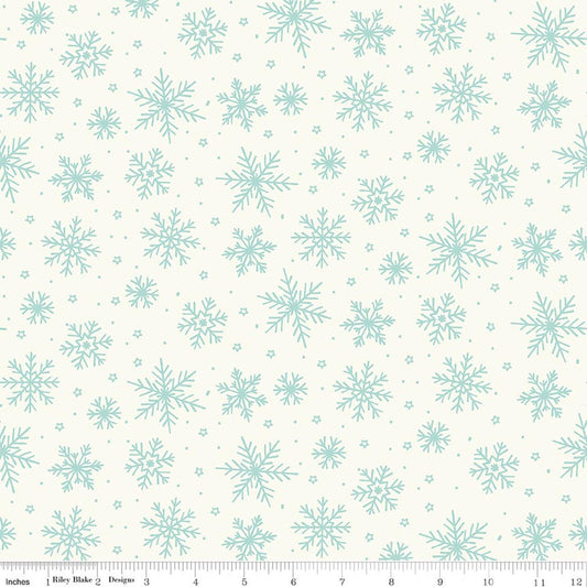 Flannel The North Pole Snowflakes White