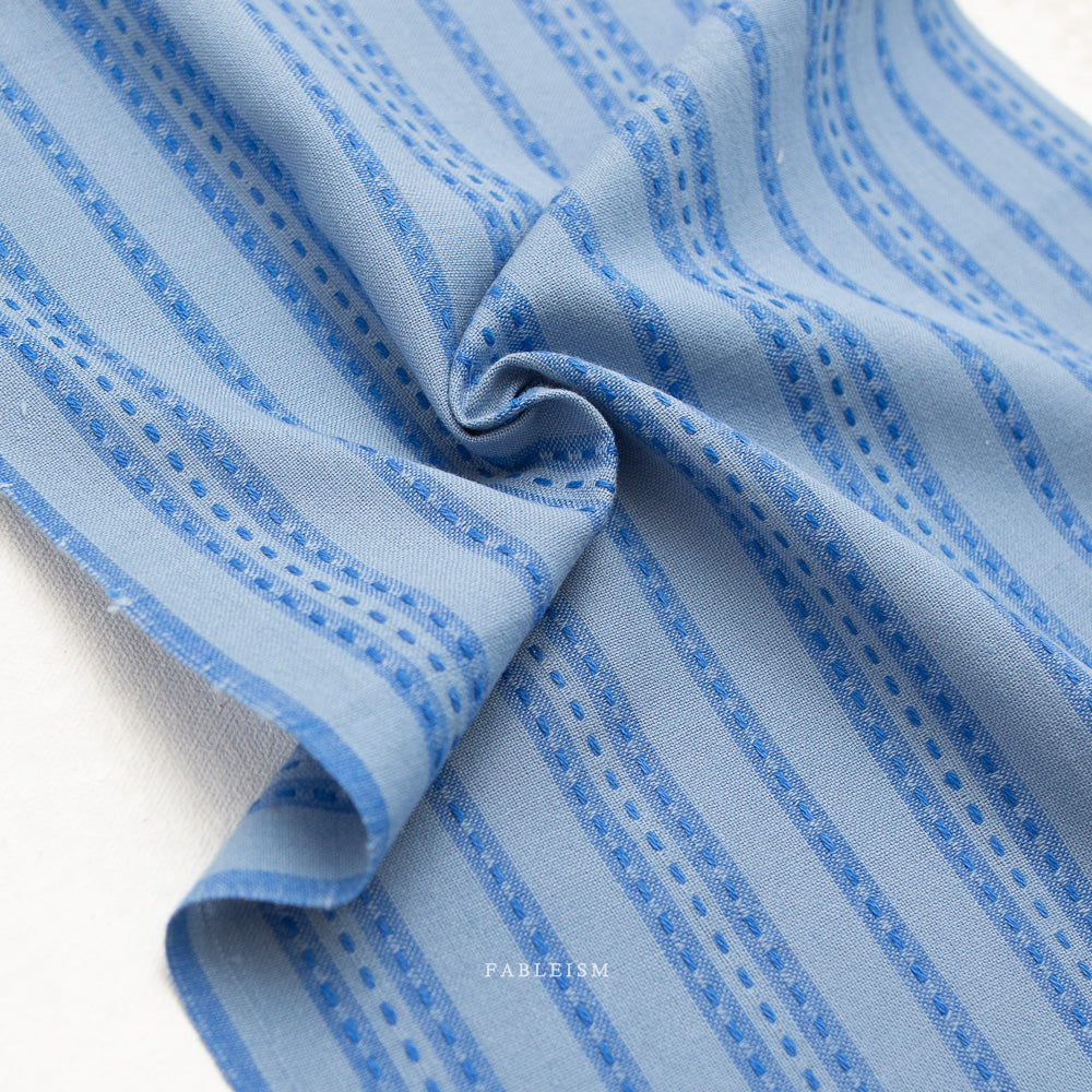 Fine And Dandy Stitch Stripe in Blue (REVERSIBLE)