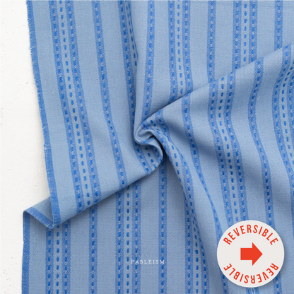 Fine And Dandy Stitch Stripe in Blue (REVERSIBLE)