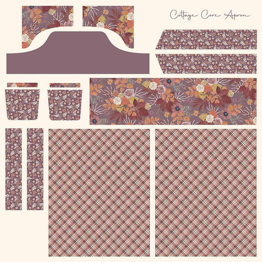 Evening on the Prairie Home Décor Cottage Core Apron Panel Grape