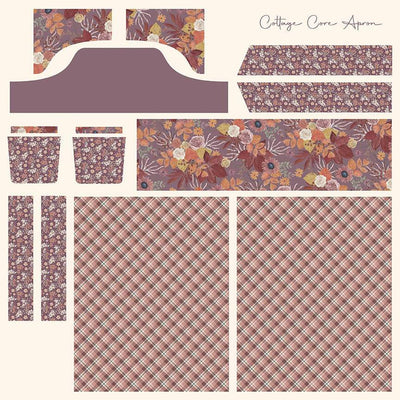 Evening on the Prairie Home Décor Cottage Core Apron Panel Grape