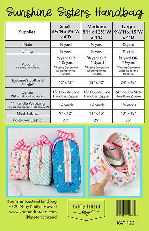 Sunshine Sisters Handbag Sewing Pattern