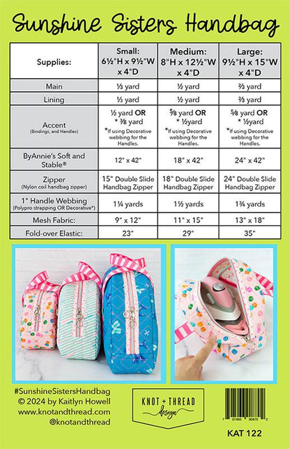Sunshine Sisters Handbag Sewing Pattern