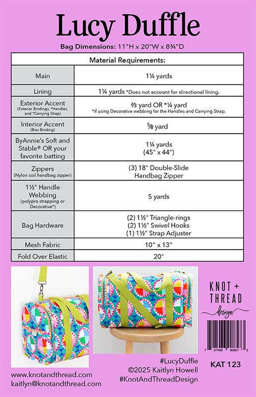 Lucy Duffle Sewing Bag Pattern