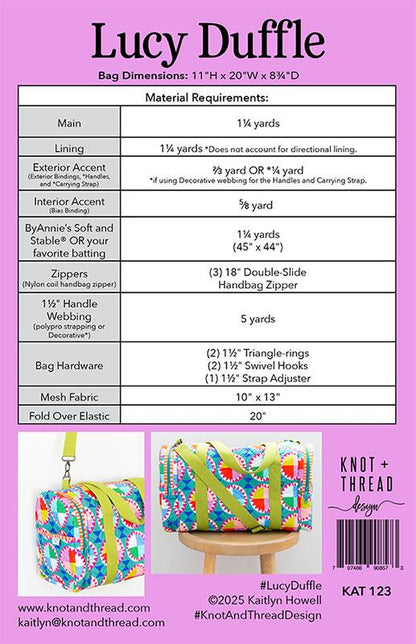 Lucy Duffle Sewing Bag Pattern