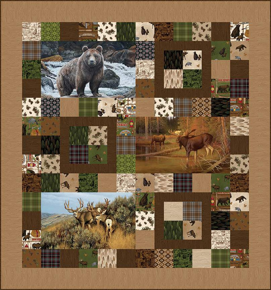 Majestic Animals Pillow Panel Quilt Kit