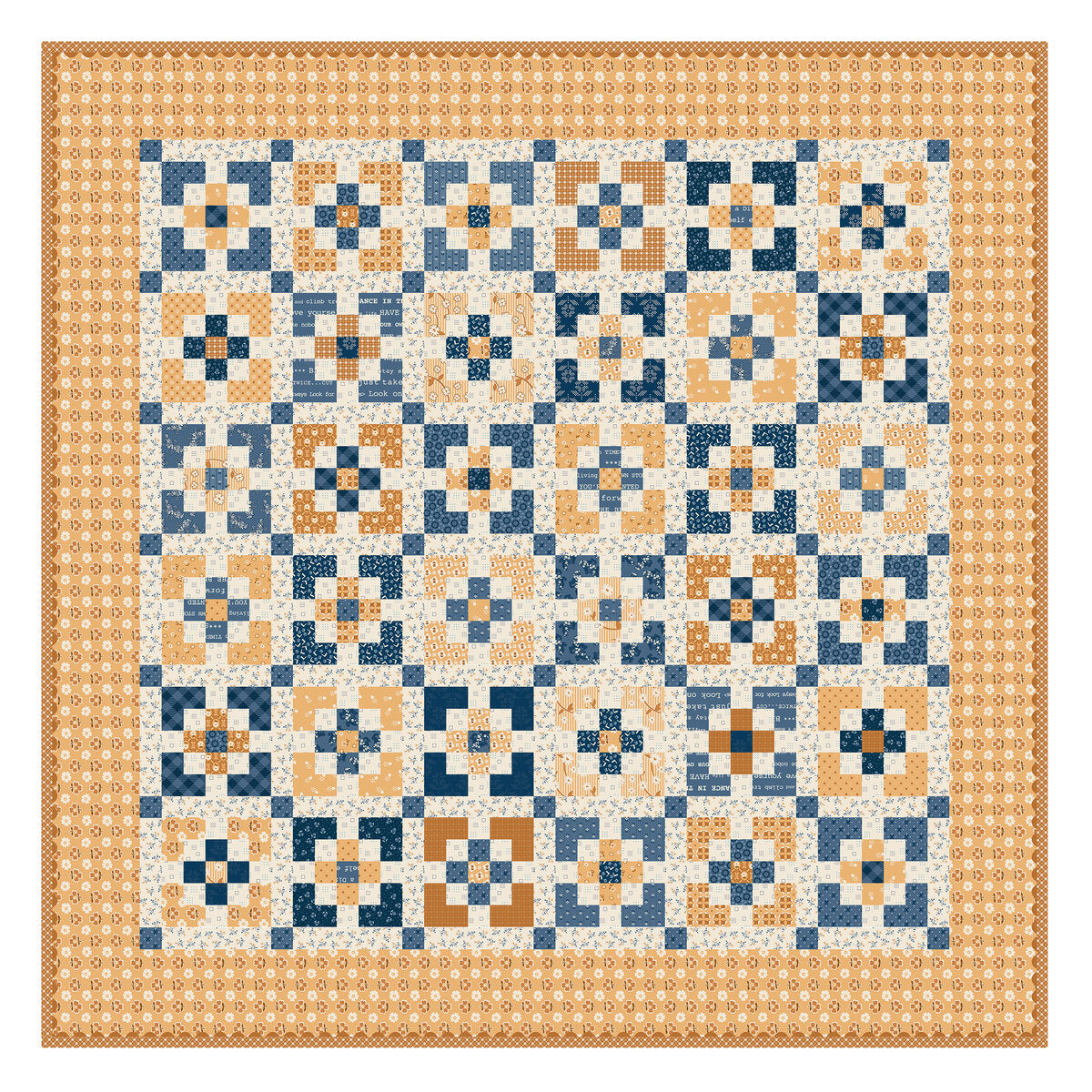 Denim & Daisy Charmed Table Topper or Baby Quilt Kit
