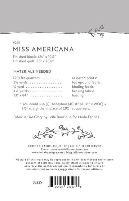 Miss Americana Patriotic Quilt Pattern
