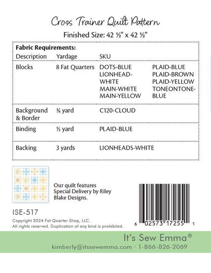 It's Sew Emma Cross Trainer Quilt Pattern