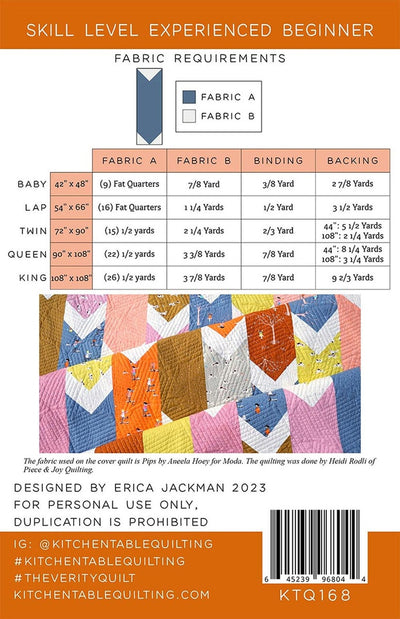 Kitchen Table Quilting The Verity Quilt Pattern