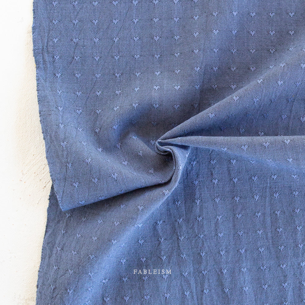Dobby Hearts in Blueberry | Fat Quarter