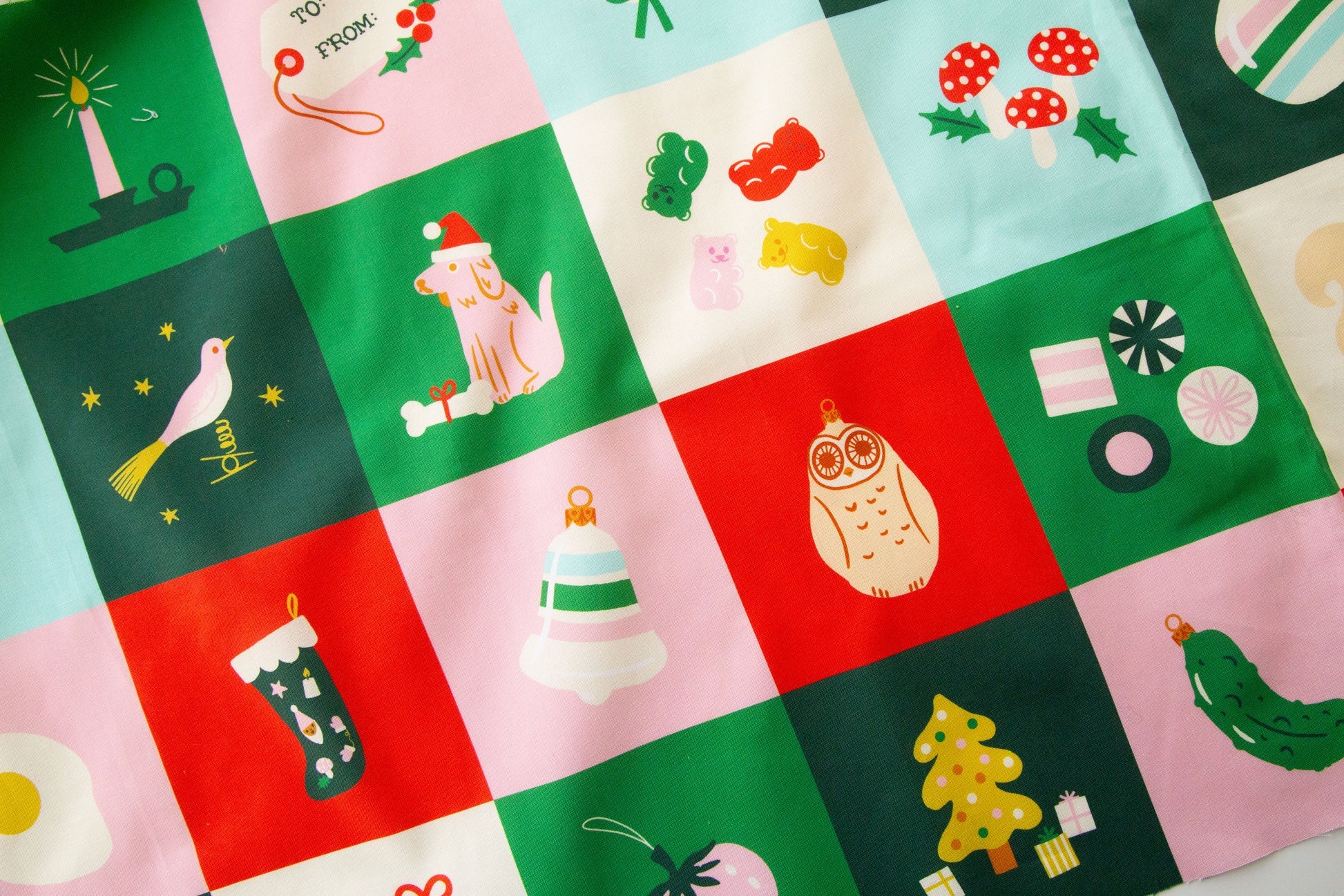 Merry Happy | Features cheerful, festive prints perfect for joyful quilts and sewing projects.