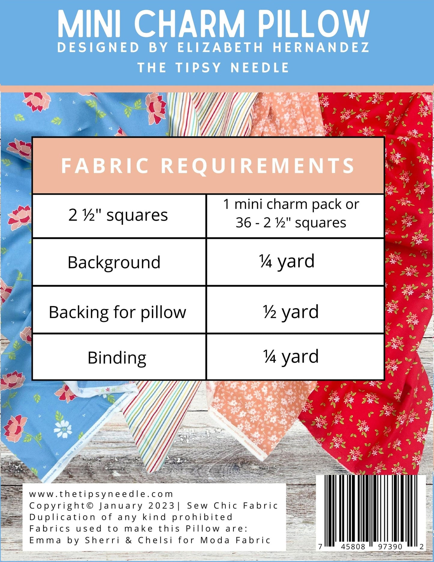 Tipsy Shots Mini Charm Pillow Quilt Pattern