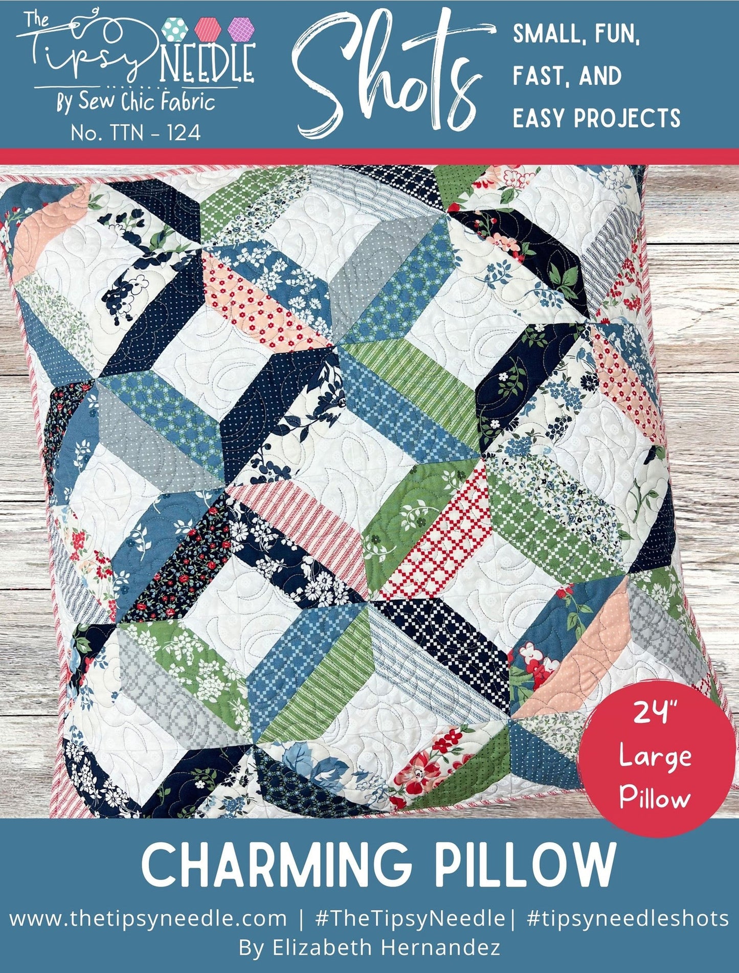 Tipsy Shots Charming Pillow Quilt Pattern