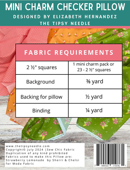 Mini Charm Checker Pillow Quilt Pattern