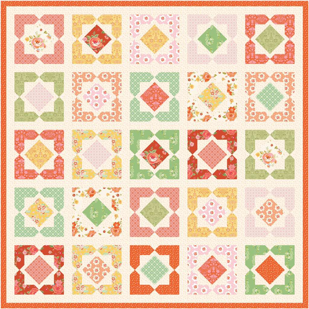 Peach Cobbler Courtyard Quilt Kit