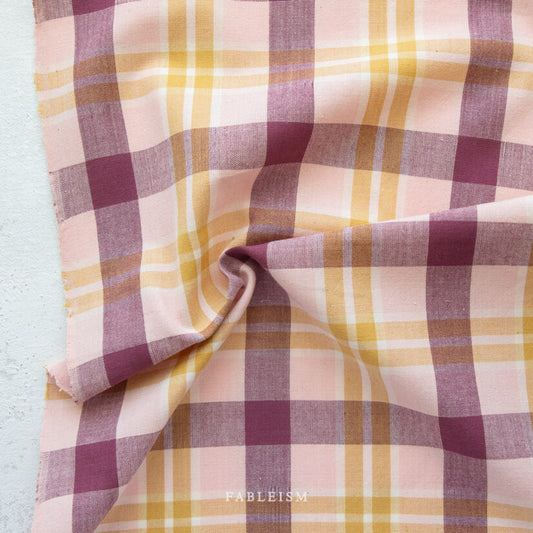 Arcade Plaid Woven in Wildberry | Per Yard