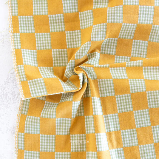 Checkmate Checkers in Citrine- Fat Quarter