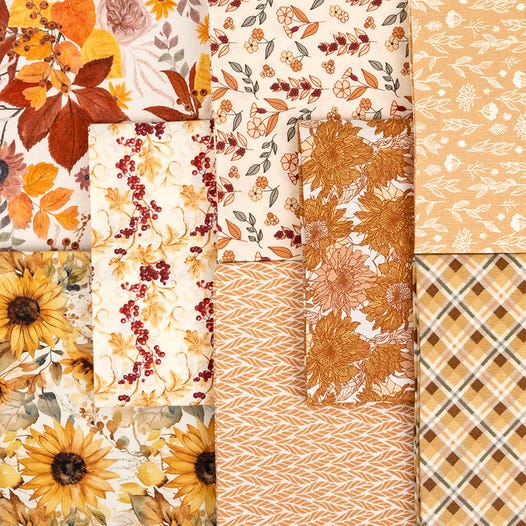 Evening on the Prairie | features warm, nature-inspired prints perfect for rustic quilts and sewing projects.