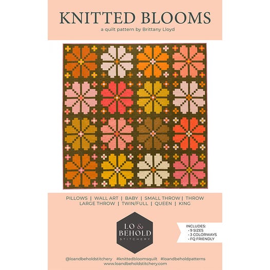 Knitted Blooms Quilt Pattern