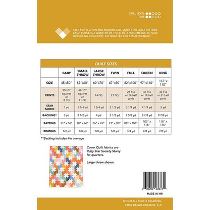 Star Pop Quilt Pattern