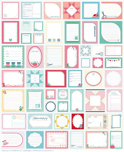 Quilt Labels Panel Multi by Riley Blake Designs